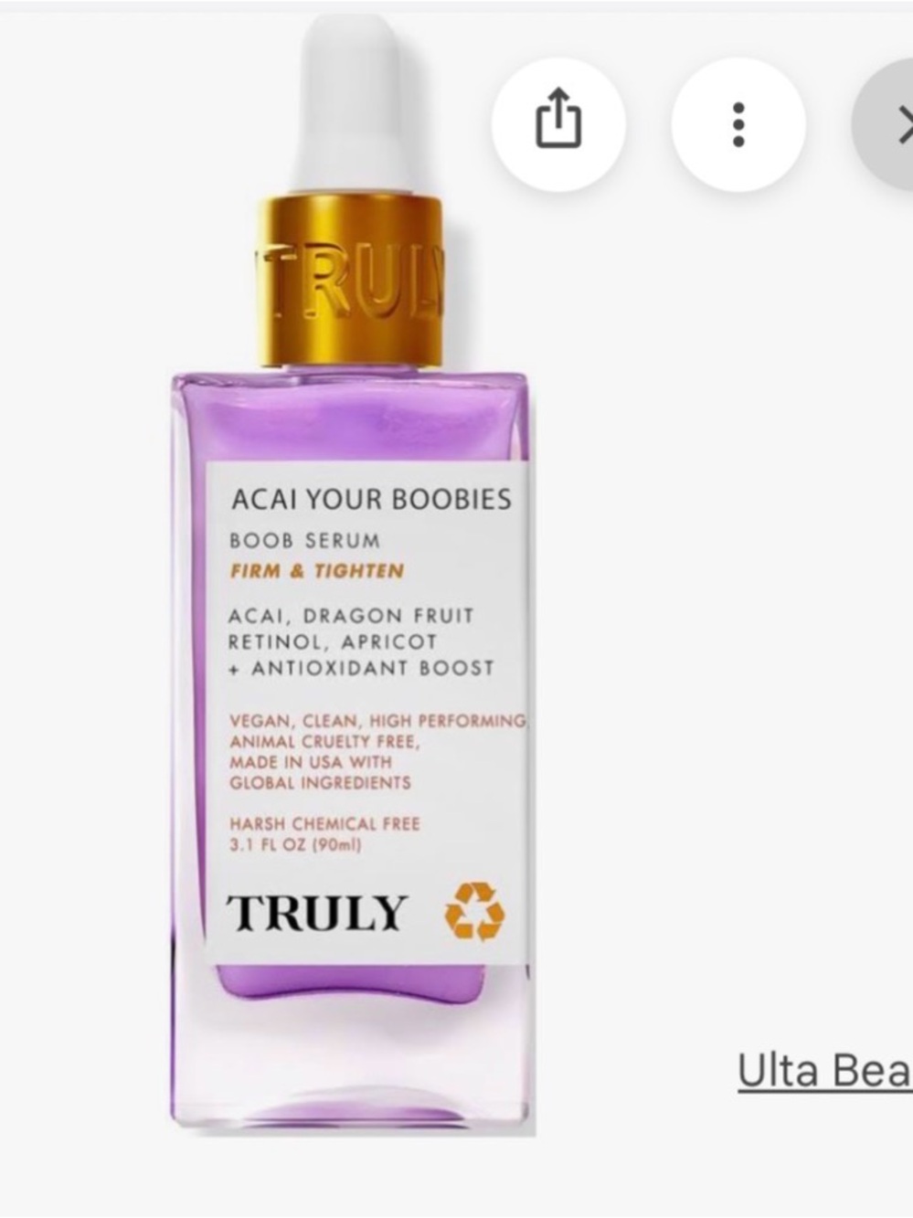 TRULY Purple Bottle Firming Boob Serum with Gold Dropper